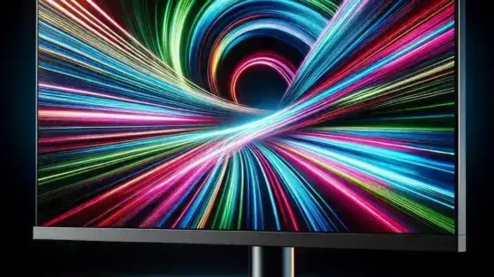 "LG UltraGear monitor with 360 Hz refresh rate, designed for high-performance gaming, showcasing sleek design and advanced technology."
